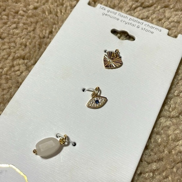Unwritten 14k Gold Flash Plated Charms Genuine Crystal & Stone - New With Tags - Picture 5 of 5